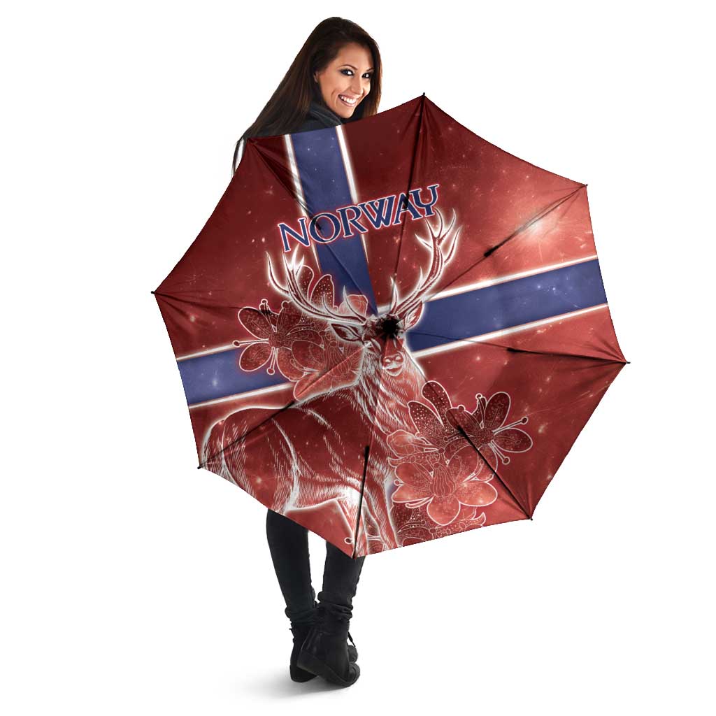 Norway Umbrella The Moose With Saxifrage Flowers Galaxy Style - Wonder Print Shop