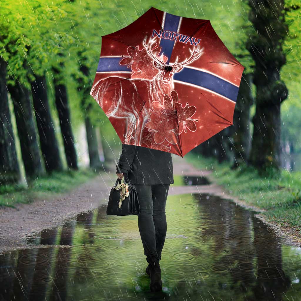 Norway Umbrella The Moose With Saxifrage Flowers Galaxy Style - Wonder Print Shop