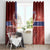 Norway Window Curtain The Moose With Saxifrage Flowers Galaxy Style - Wonder Print Shop