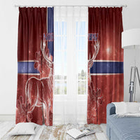 Norway Window Curtain The Moose With Saxifrage Flowers Galaxy Style - Wonder Print Shop
