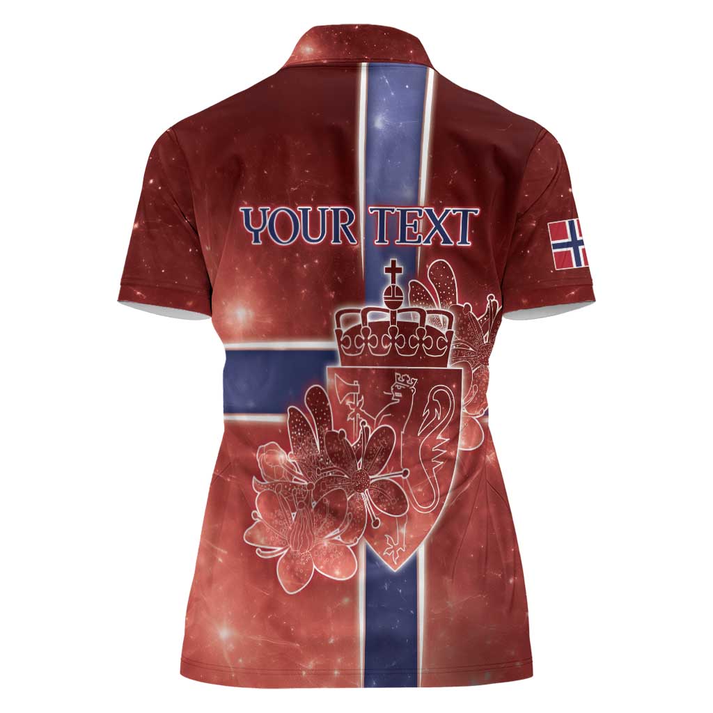 Personalized Norway Women Polo Shirt The Moose With Saxifrage Flowers Galaxy Style - Wonder Print Shop