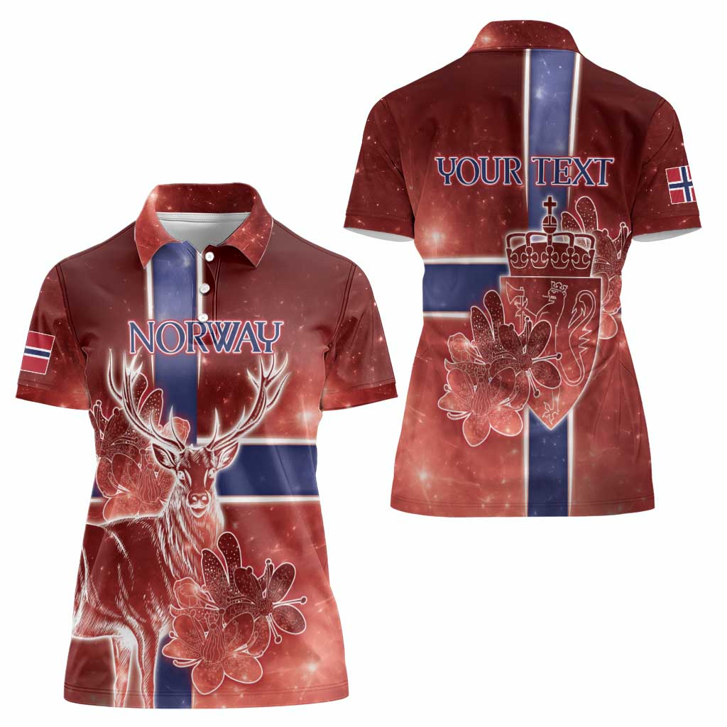 Personalized Norway Women Polo Shirt The Moose With Saxifrage Flowers Galaxy Style - Wonder Print Shop