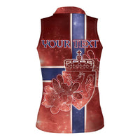 Personalized Norway Women Sleeveless Polo Shirt The Moose With Saxifrage Flowers Galaxy Style - Wonder Print Shop