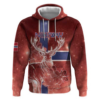 Personalized Norway Zip Hoodie The Moose With Saxifrage Flowers Galaxy Style - Wonder Print Shop