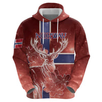 Personalized Norway Zip Hoodie The Moose With Saxifrage Flowers Galaxy Style - Wonder Print Shop