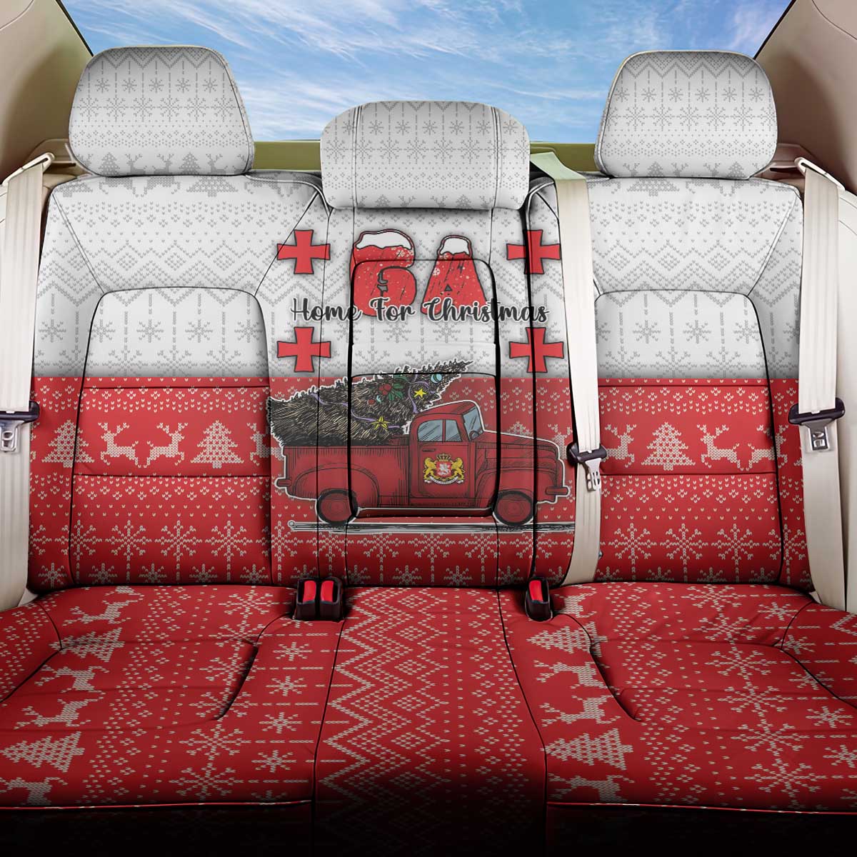 Georgia Christmas Back Car Seat Cover GA Home For Christmas - Wonder Print Shop