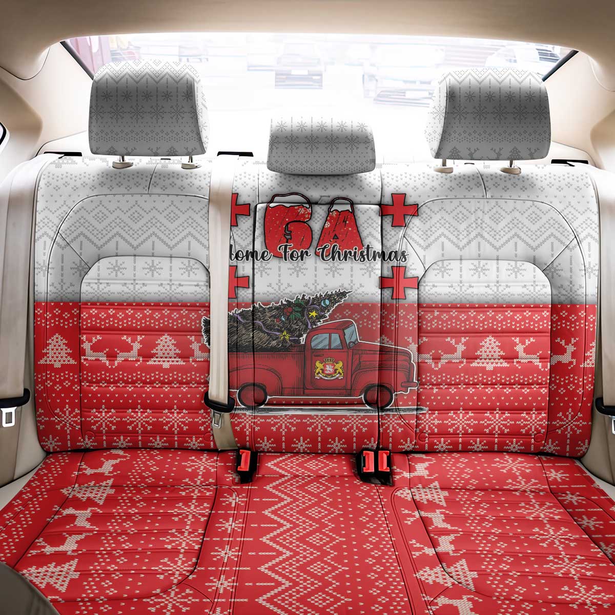 Georgia Christmas Back Car Seat Cover GA Home For Christmas - Wonder Print Shop