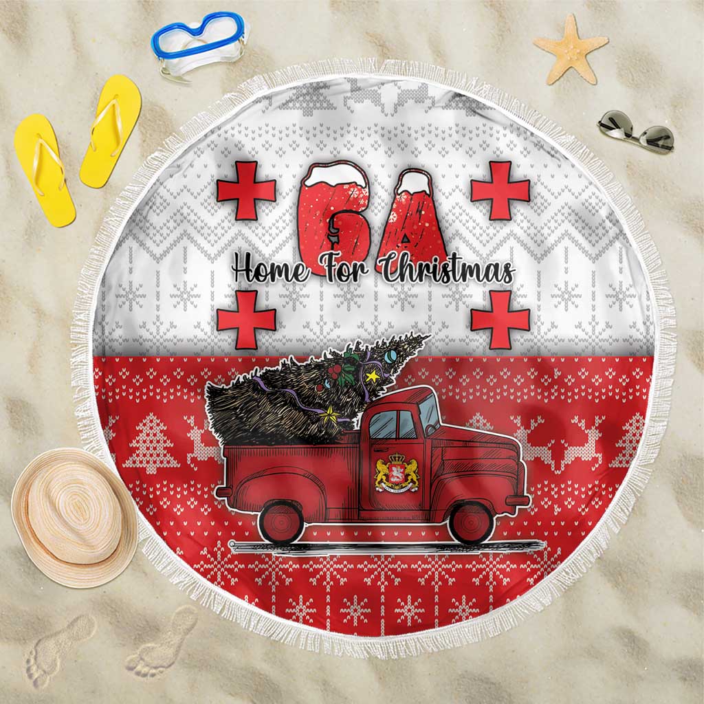 Georgia Christmas Beach Blanket GA Home For Christmas - Wonder Print Shop