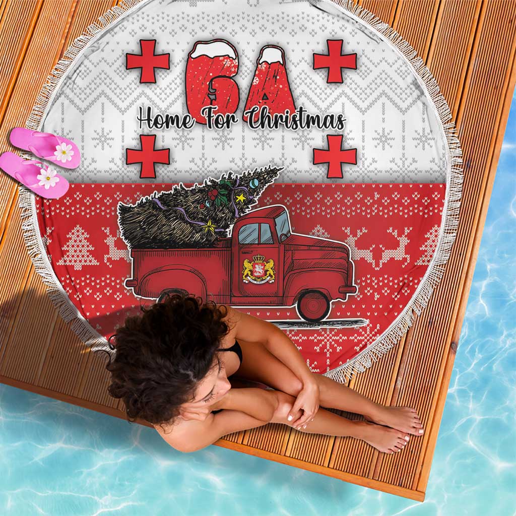 Georgia Christmas Beach Blanket GA Home For Christmas - Wonder Print Shop
