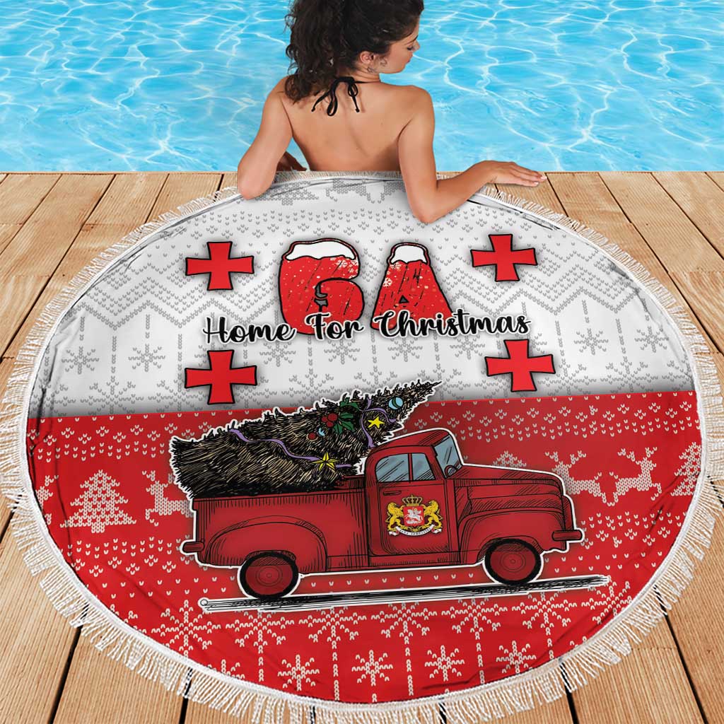 Georgia Christmas Beach Blanket GA Home For Christmas - Wonder Print Shop
