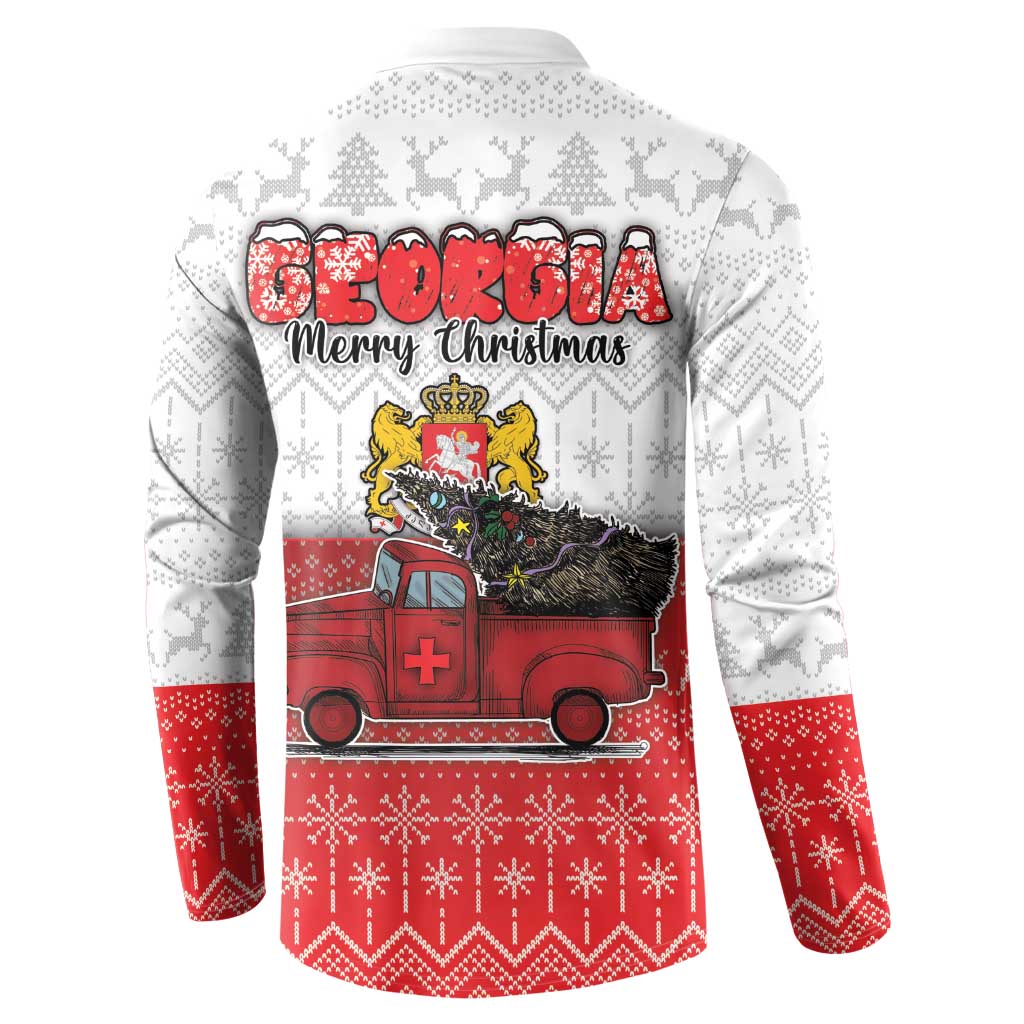 Georgia Christmas Button Sweatshirt GA Home For Christmas - Wonder Print Shop