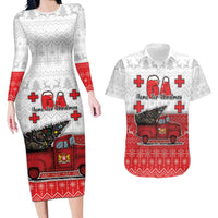 Georgia Christmas Couples Matching Long Sleeve Bodycon Dress and Hawaiian Shirt GA Home For Christmas - Wonder Print Shop