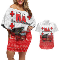 Georgia Christmas Couples Matching Off Shoulder Short Dress and Hawaiian Shirt GA Home For Christmas - Wonder Print Shop