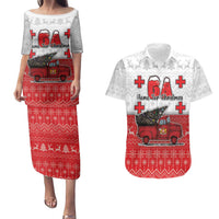 Georgia Christmas Couples Matching Puletasi and Hawaiian Shirt GA Home For Christmas - Wonder Print Shop