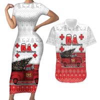 Georgia Christmas Couples Matching Short Sleeve Bodycon Dress and Hawaiian Shirt GA Home For Christmas - Wonder Print Shop