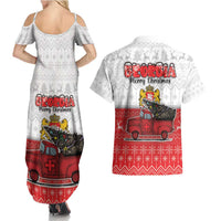 Georgia Christmas Couples Matching Summer Maxi Dress and Hawaiian Shirt GA Home For Christmas - Wonder Print Shop