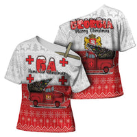 Georgia Christmas Cross Shoulder Shirt GA Home For Christmas - Wonder Print Shop