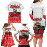 Georgia Christmas Family Matching Long Sleeve Bodycon Dress and Hawaiian Shirt GA Home For Christmas - Wonder Print Shop