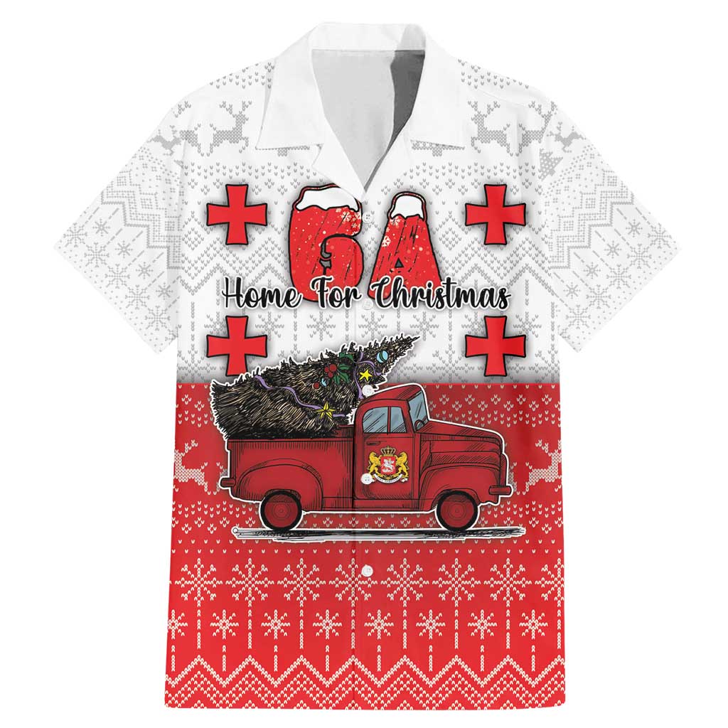Georgia Christmas Family Matching Mermaid Dress and Hawaiian Shirt GA Home For Christmas - Wonder Print Shop