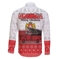 Georgia Christmas Family Matching Off The Shoulder Long Sleeve Dress and Hawaiian Shirt GA Home For Christmas - Wonder Print Shop