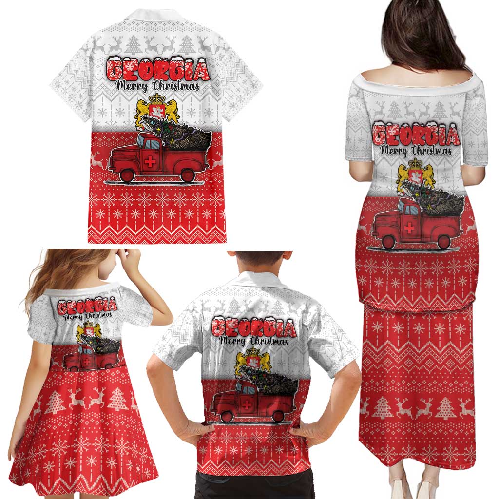 Georgia Christmas Family Matching Puletasi and Hawaiian Shirt GA Home For Christmas - Wonder Print Shop