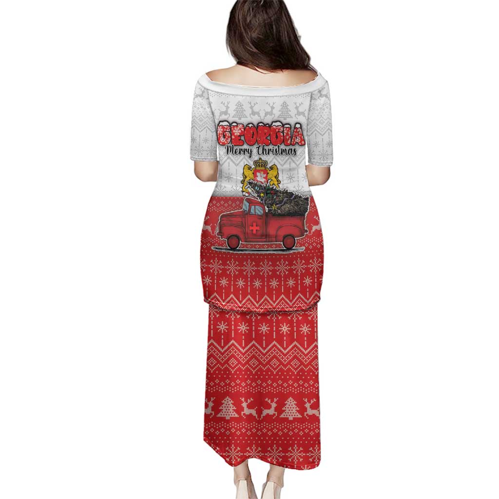 Georgia Christmas Family Matching Puletasi and Hawaiian Shirt GA Home For Christmas - Wonder Print Shop