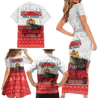 Georgia Christmas Family Matching Short Sleeve Bodycon Dress and Hawaiian Shirt GA Home For Christmas - Wonder Print Shop