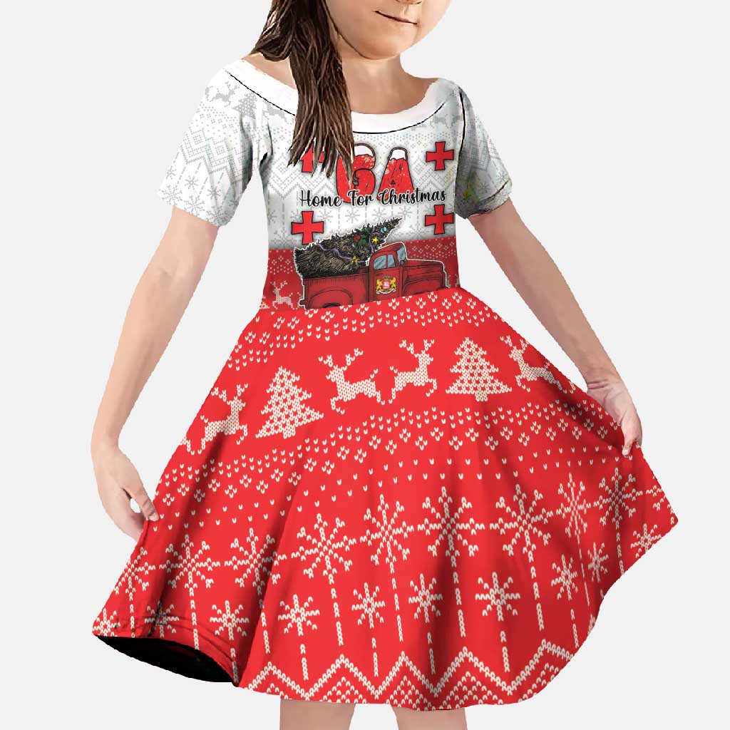 Georgia Christmas Family Matching Summer Maxi Dress and Hawaiian Shirt GA Home For Christmas - Wonder Print Shop