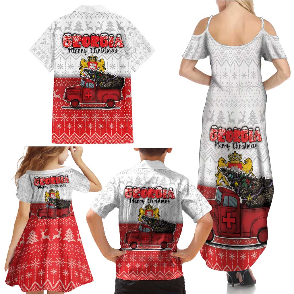 Georgia Christmas Family Matching Summer Maxi Dress and Hawaiian Shirt GA Home For Christmas - Wonder Print Shop