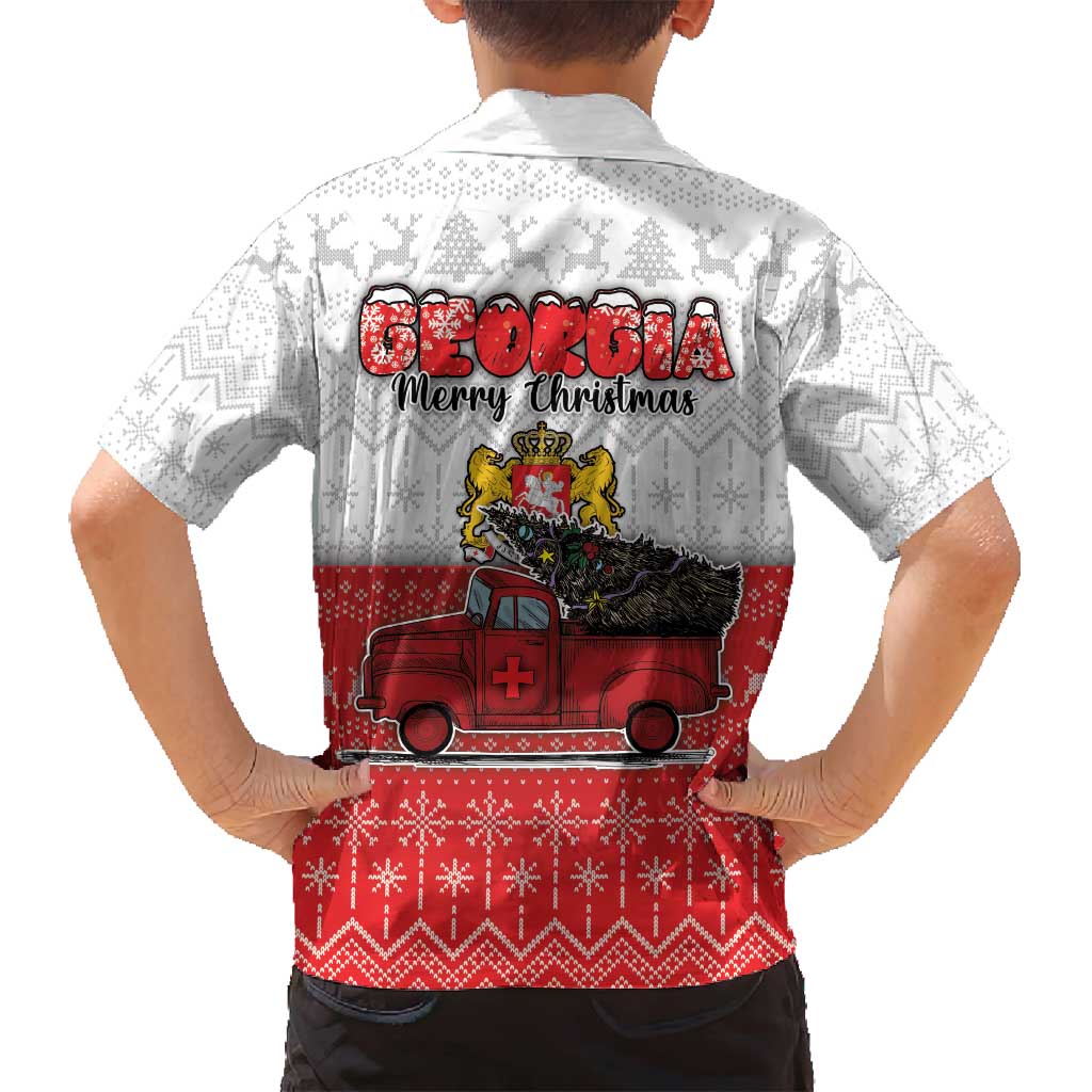 Georgia Christmas Family Matching Tank Maxi Dress and Hawaiian Shirt GA Home For Christmas - Wonder Print Shop