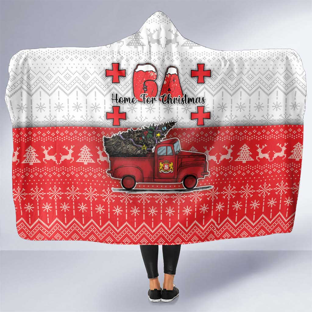 Georgia Christmas Hooded Blanket GA Home For Christmas - Wonder Print Shop