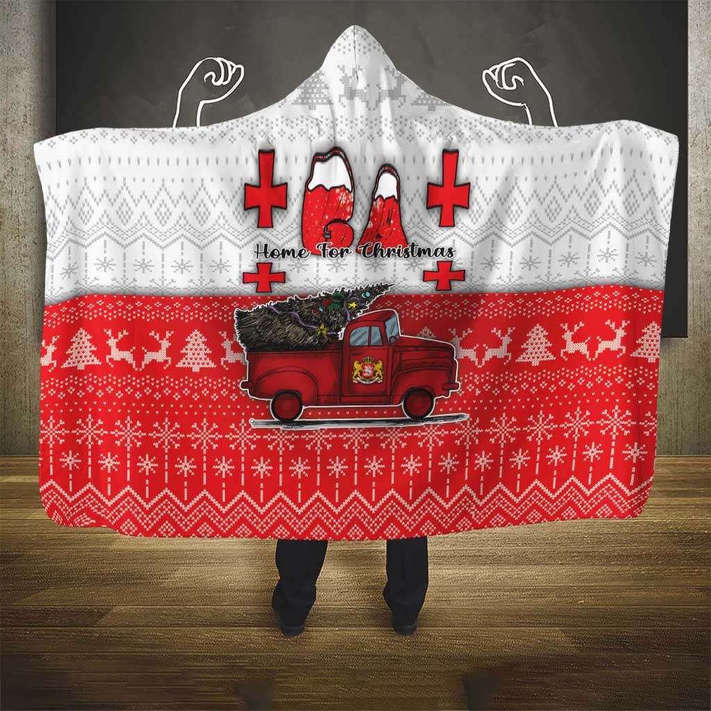 Georgia Christmas Hooded Blanket GA Home For Christmas - Wonder Print Shop