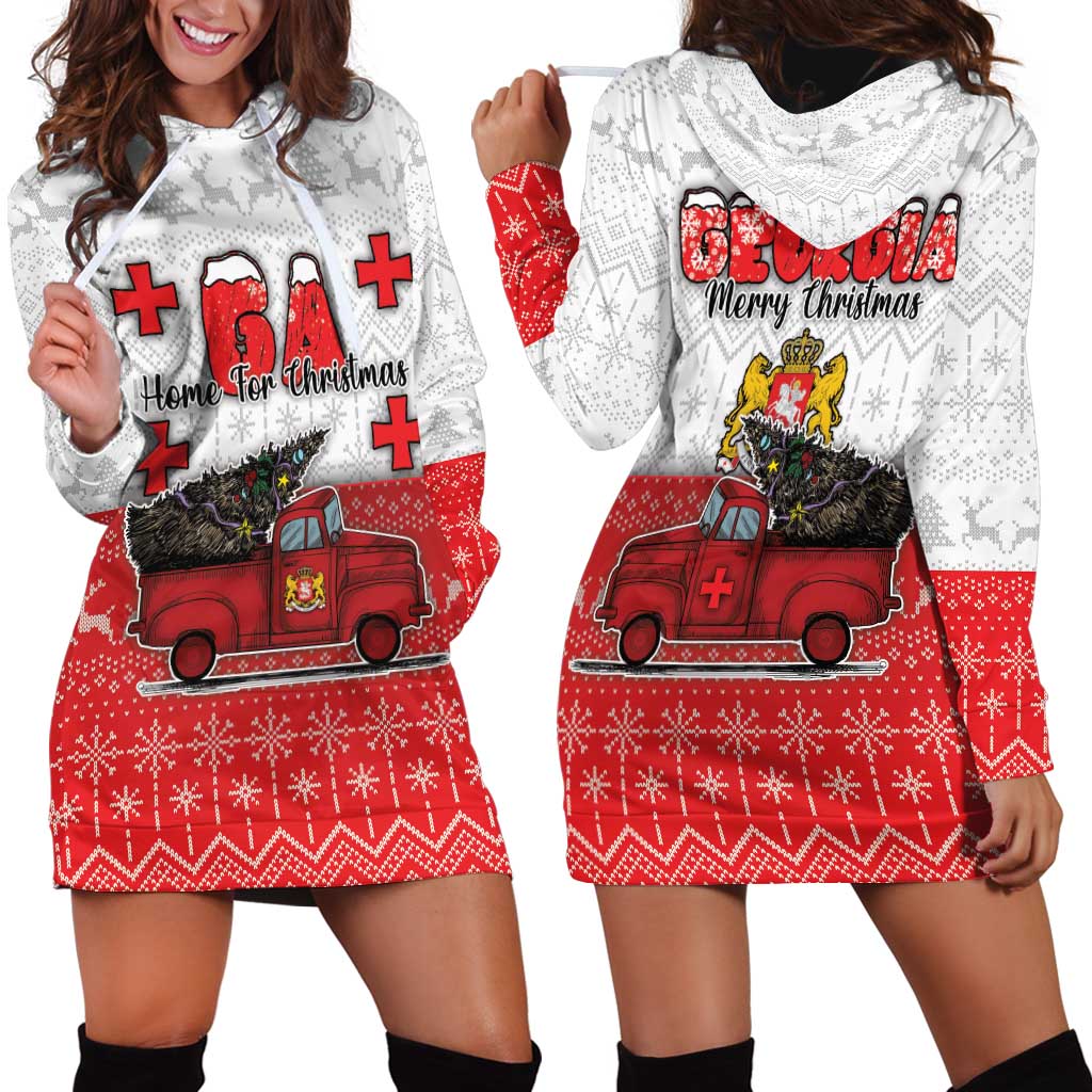Georgia Christmas Hoodie Dress GA Home For Christmas - Wonder Print Shop