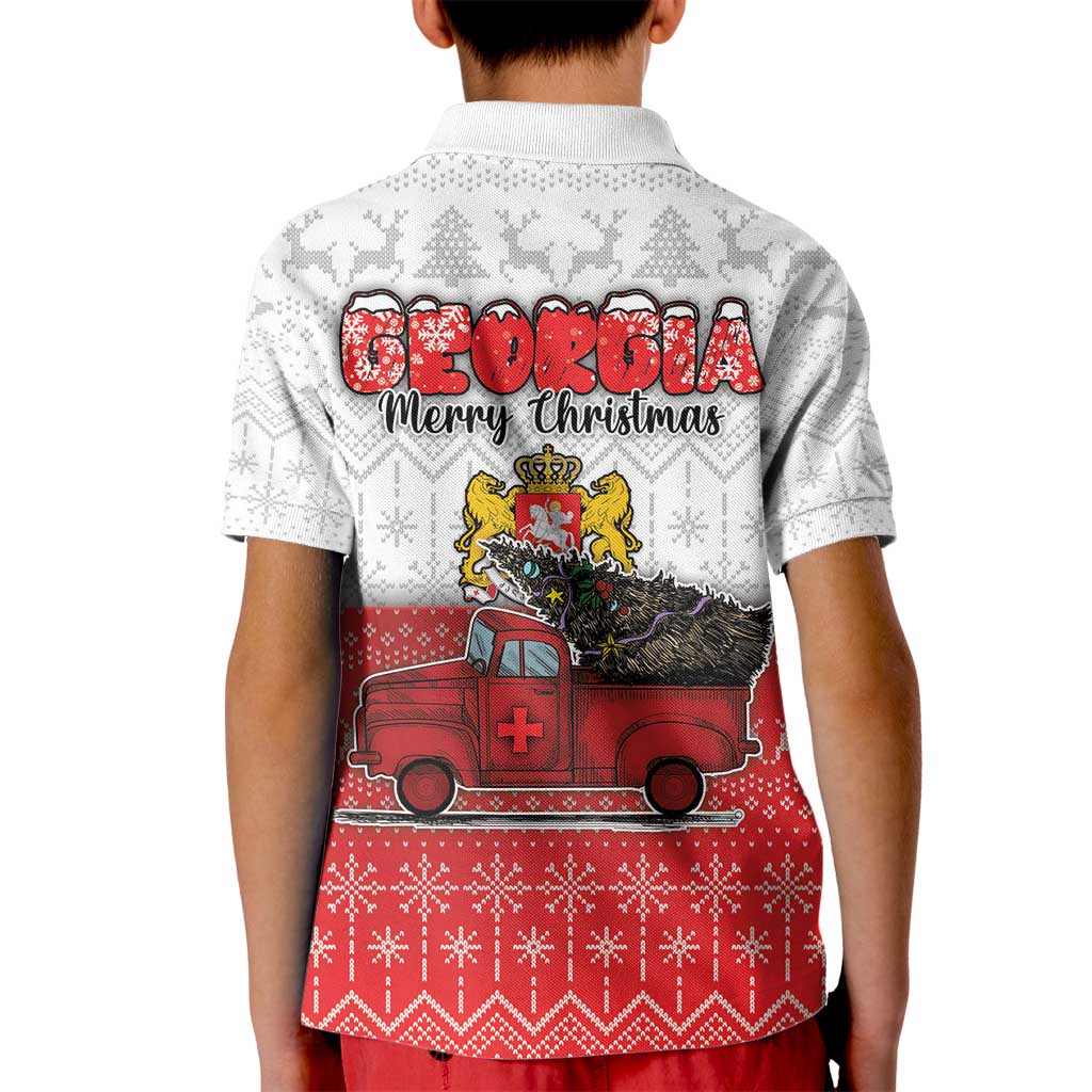 Georgia Christmas Kid Polo Shirt GA Home For Christmas - Wonder Print Shop