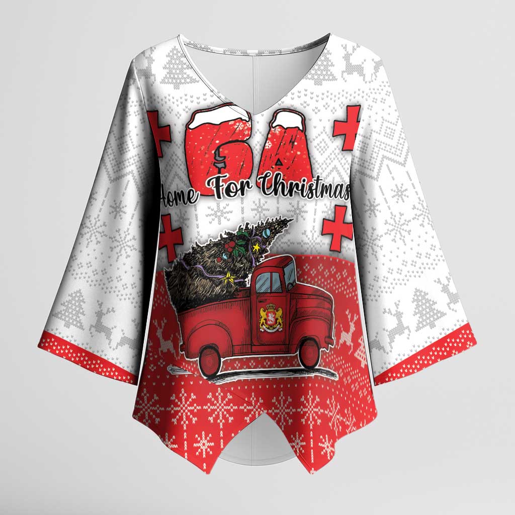 Georgia Christmas Kimono Sleeve Blouse GA Home For Christmas - Wonder Print Shop
