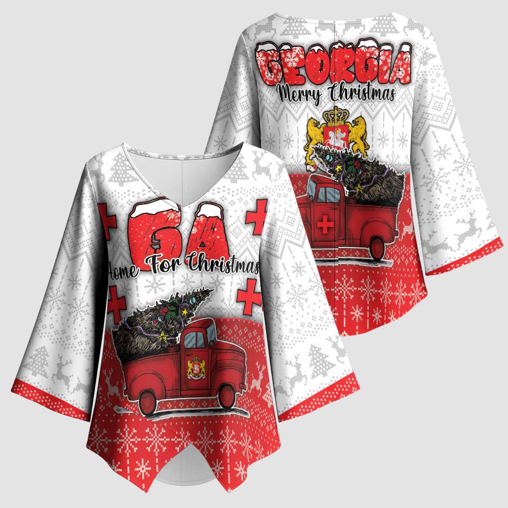 Georgia Christmas Kimono Sleeve Blouse GA Home For Christmas - Wonder Print Shop