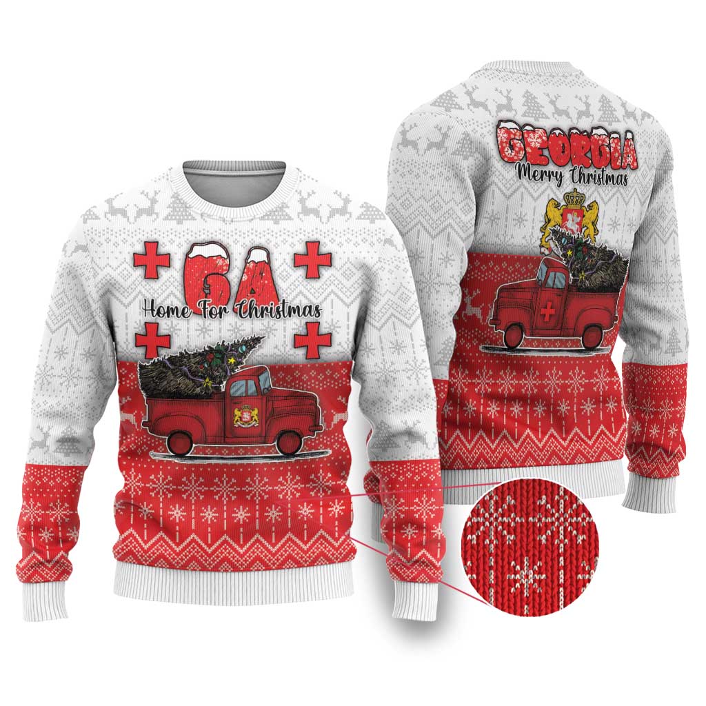 Georgia Christmas Ugly Christmas Sweater GA Home For Christmas - Wonder Print Shop