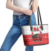 Georgia Christmas Leather Tote Bag GA Home For Christmas - Wonder Print Shop