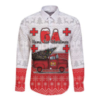 Georgia Christmas Long Sleeve Button Shirt GA Home For Christmas - Wonder Print Shop