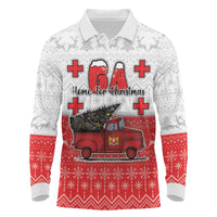 Georgia Christmas Long Sleeve Polo Shirt GA Home For Christmas - Wonder Print Shop