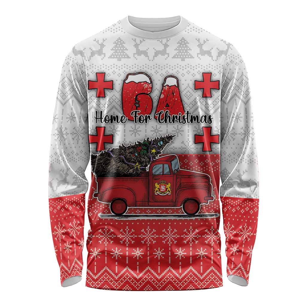 Georgia Christmas Long Sleeve Shirt GA Home For Christmas - Wonder Print Shop