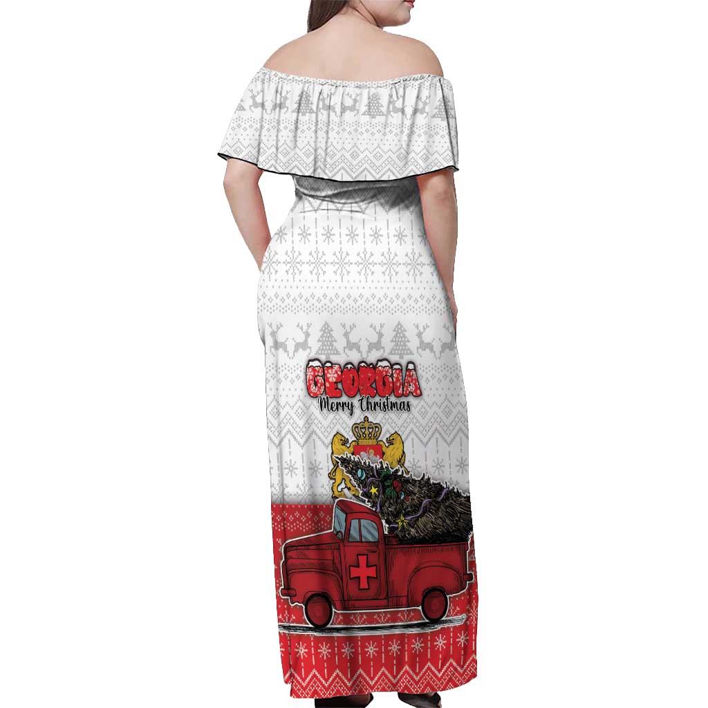 Georgia Christmas Off Shoulder Maxi Dress GA Home For Christmas - Wonder Print Shop