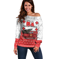 Georgia Christmas Off Shoulder Sweater GA Home For Christmas - Wonder Print Shop