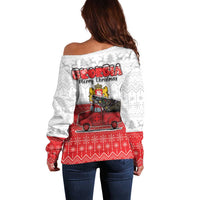 Georgia Christmas Off Shoulder Sweater GA Home For Christmas - Wonder Print Shop