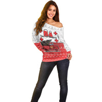 Georgia Christmas Off Shoulder Sweater GA Home For Christmas - Wonder Print Shop