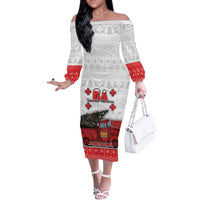 Georgia Christmas Off The Shoulder Long Sleeve Dress GA Home For Christmas - Wonder Print Shop