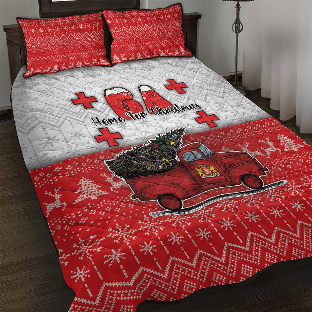 Georgia Christmas Quilt Bed Set GA Home For Christmas - Wonder Print Shop