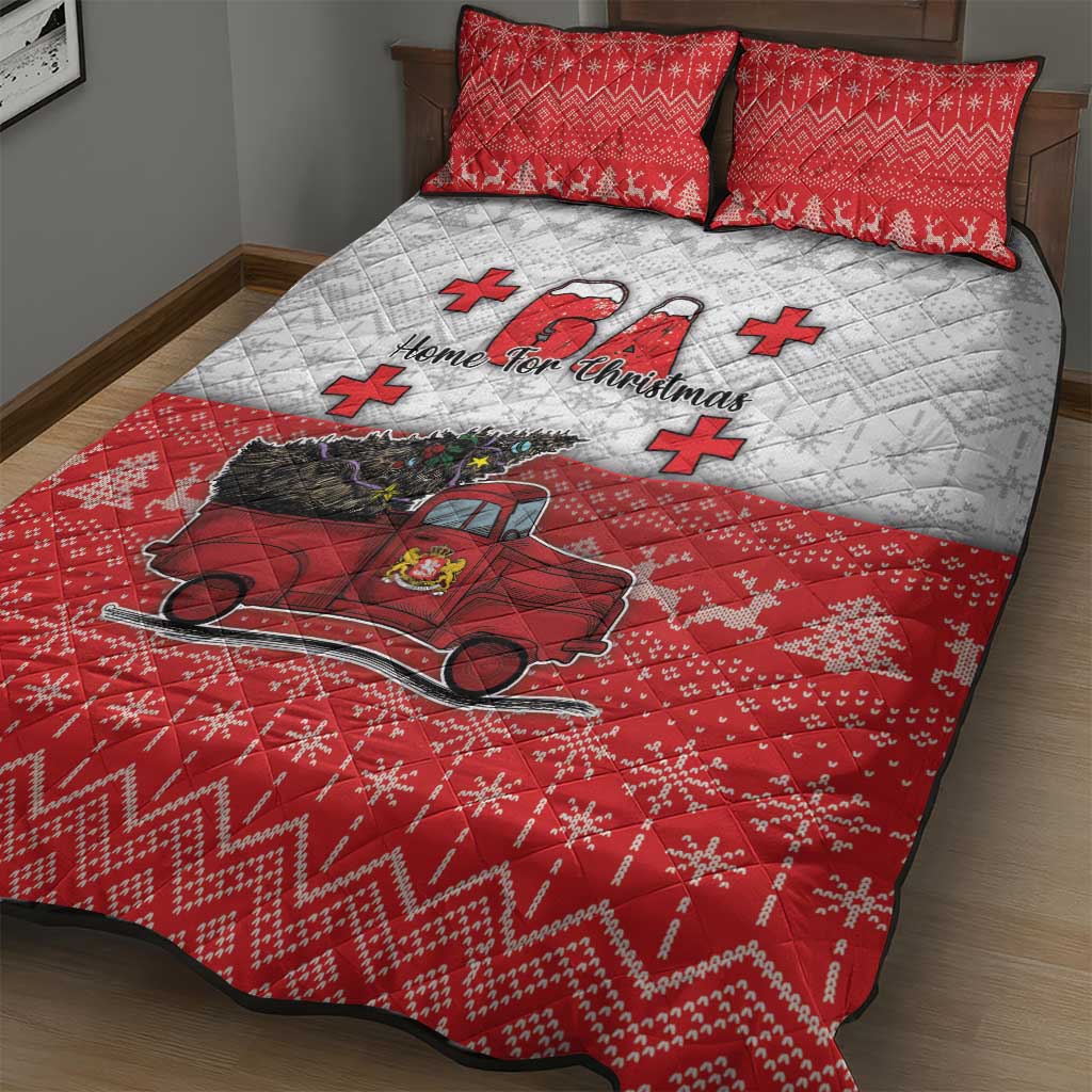 Georgia Christmas Quilt Bed Set GA Home For Christmas - Wonder Print Shop