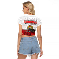 Georgia Christmas Raglan Cropped T Shirt GA Home For Christmas - Wonder Print Shop