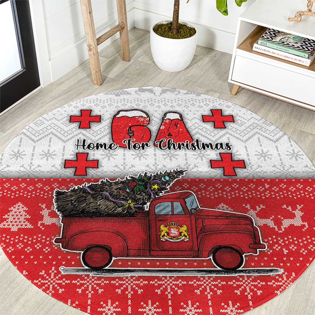 Georgia Christmas Round Carpet GA Home For Christmas - Wonder Print Shop